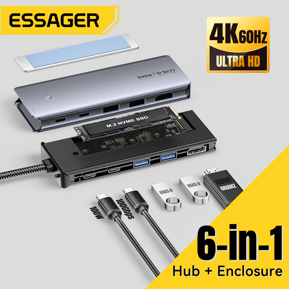 Ssd Hard Drive - Essager USB C Hub M.2 SSD